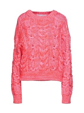 IRO Coral Pink Cable Knit Crew Sweater Medium (sz 6) NWT